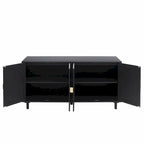 4 Door Rattan Storage Cabinet with Adjustable Shelves