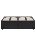 4 Door Rattan Storage Cabinet with Adjustable Shelves