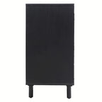 4 Door Rattan Storage Cabinet with Adjustable Shelves