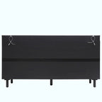 4 Door Rattan Storage Cabinet with Adjustable Shelves