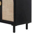 4 Door Rattan Storage Cabinet with Adjustable Shelves