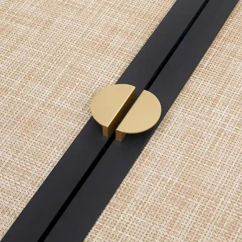 4 Door Rattan Storage Cabinet with Adjustable Shelves