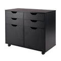 32 Black 2 Section Mobile Storage Cabinet