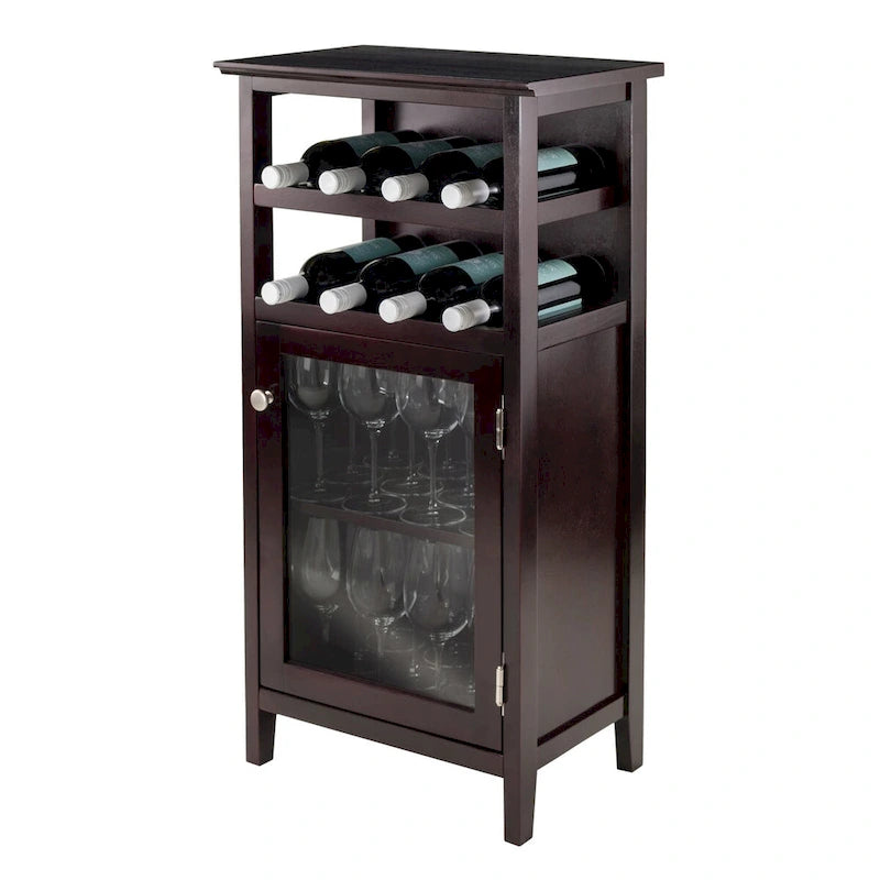 Alta Wine Cabinet, Espresso - 19.13 x 12.72 x 37.48 inches