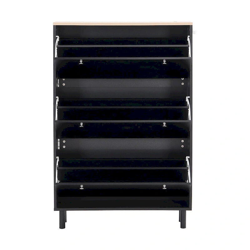Merax Narrow Design Shoe Cabinet with 3 Flip Drawers, 3 Hooks