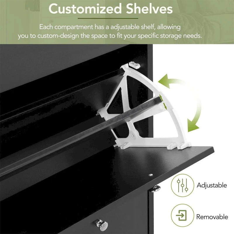 Merax Narrow Design Shoe Cabinet with 3 Flip Drawers, 3 Hooks