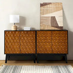 Jakob Modern 2-Solid Door Accent Storage Cabinet Sideboard with Adjustable Shelf Set of 2 by HULALA HOME