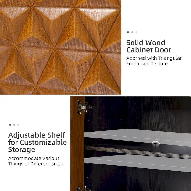 Jakob Modern 2-Solid Door Accent Storage Cabinet Sideboard with Adjustable Shelf Set of 2 by HULALA HOME