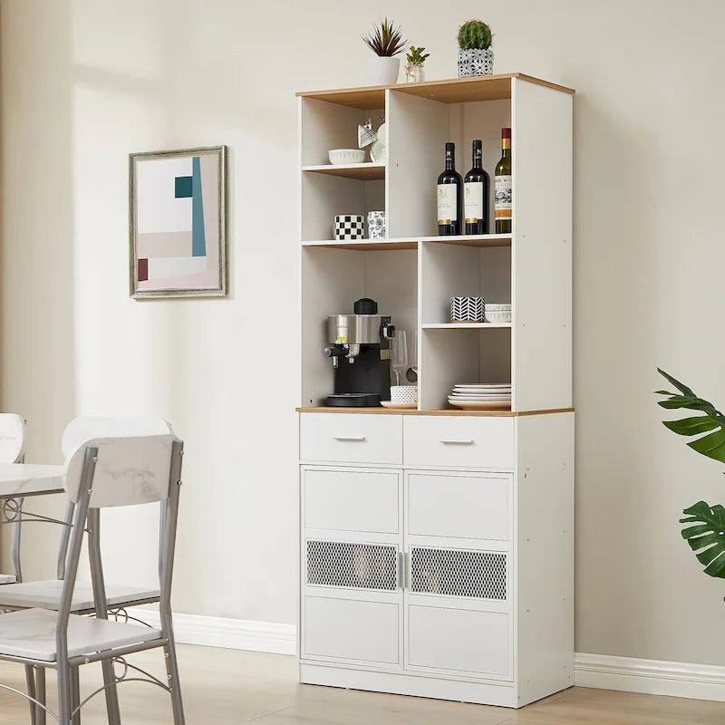 Pantry Buffet Cabinet Freestanding Kitchen Hutch Storage Cabinet Large Cupboard for Home Kitchen Bathroom Living Room Office