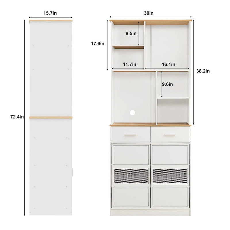 Pantry Buffet Cabinet Freestanding Kitchen Hutch Storage Cabinet Large Cupboard for Home Kitchen Bathroom Living Room Office
