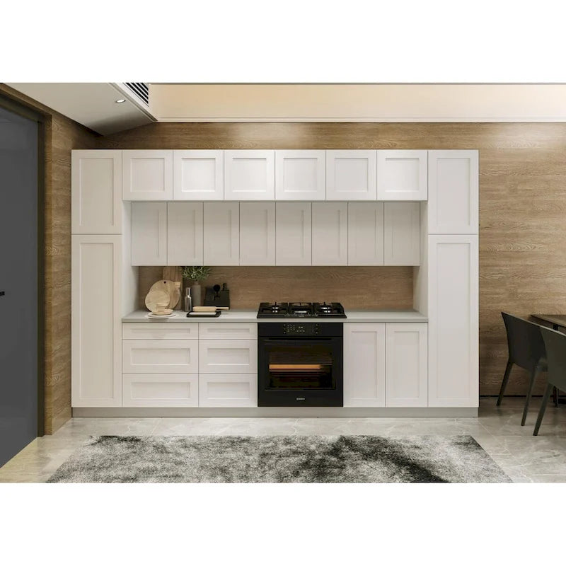 Kitchen Luxe Collection White Matte Color Base Size 12Ft Wide - 143x24