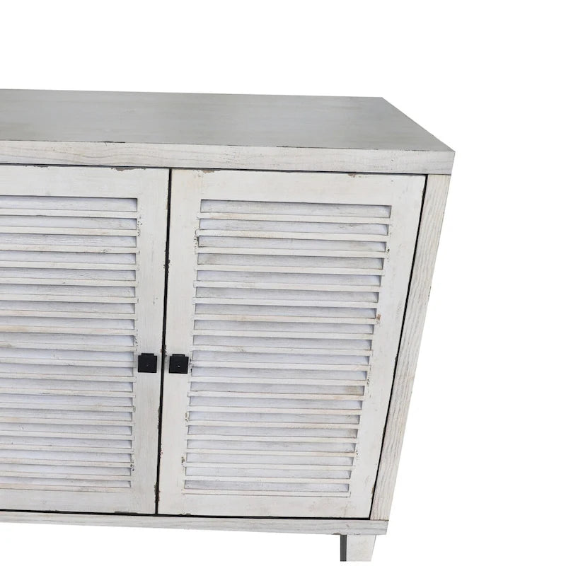 Accent Cabinet 4 Shutter Door Wooden Cabinet Sideboard Buffet Server Cabinet - N/A