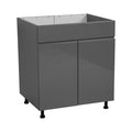 30 Sink Base Cabinets-High Double Door-Grey - 30 x 34 1/2 x 23 3/8