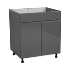 30 Sink Base Cabinets-High Double Door-Grey - 30 x 34 1/2 x 23 3/8