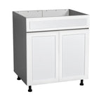 30 Sink Base Cabinets-High Double Door-Grey - 30 x 34 1/2 x 23 3/8