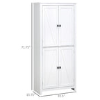 Freestanding Kitchen Storage Cabinet w/ Doors and Adjustable Shelves - N/A