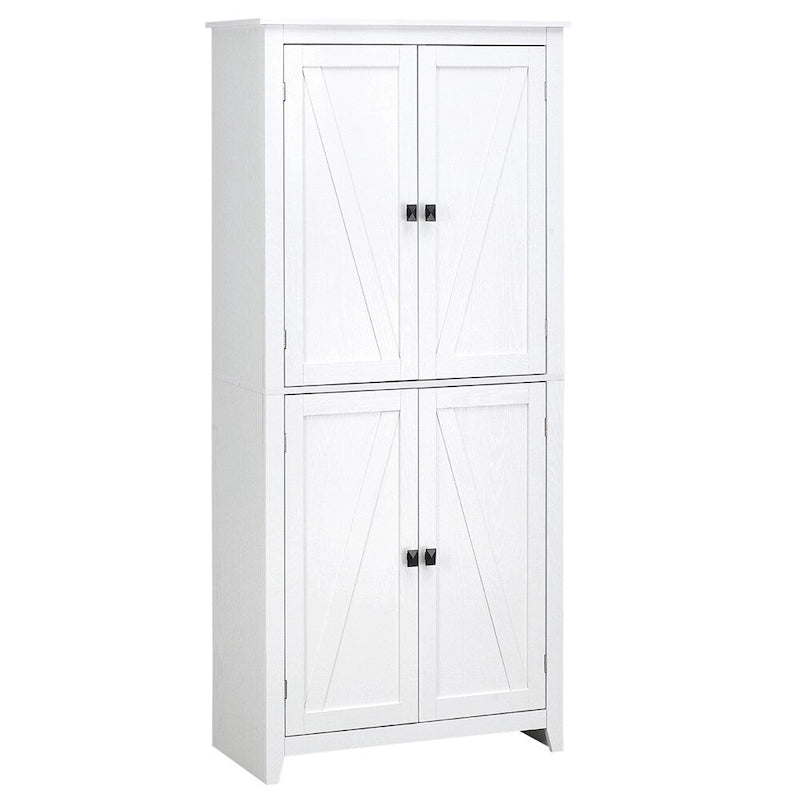 Freestanding Kitchen Storage Cabinet w/ Doors and Adjustable Shelves - N/A