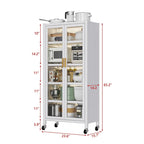 Open-Door Kitchen Shelving Floor-To-Ceiling Microwave Storage Cabinet