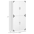 Kitchen Pantry Cabinet with 4 Door Cupboard and Storage Shelves - N/A