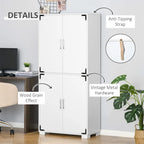 Kitchen Pantry Cabinet with 4 Door Cupboard and Storage Shelves - N/A