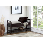 Modern Espresso Storage Shoe Bench