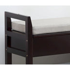 Modern Espresso Storage Shoe Bench