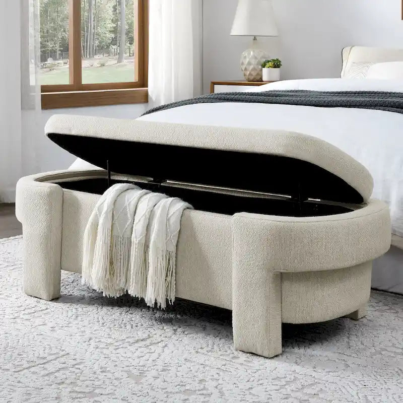 Upholstered Bench with Large Storage Space