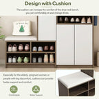 Multi-functional Shoe Storage Bench with Padded Seat