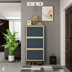 3 Metal Door Shoe Rack Freestanding Shoe Storage Cabinet