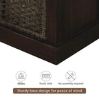 Entryway Bench with 3 Removable Classic Rattan Baskets - 43.7L x 15.7W x 17H
