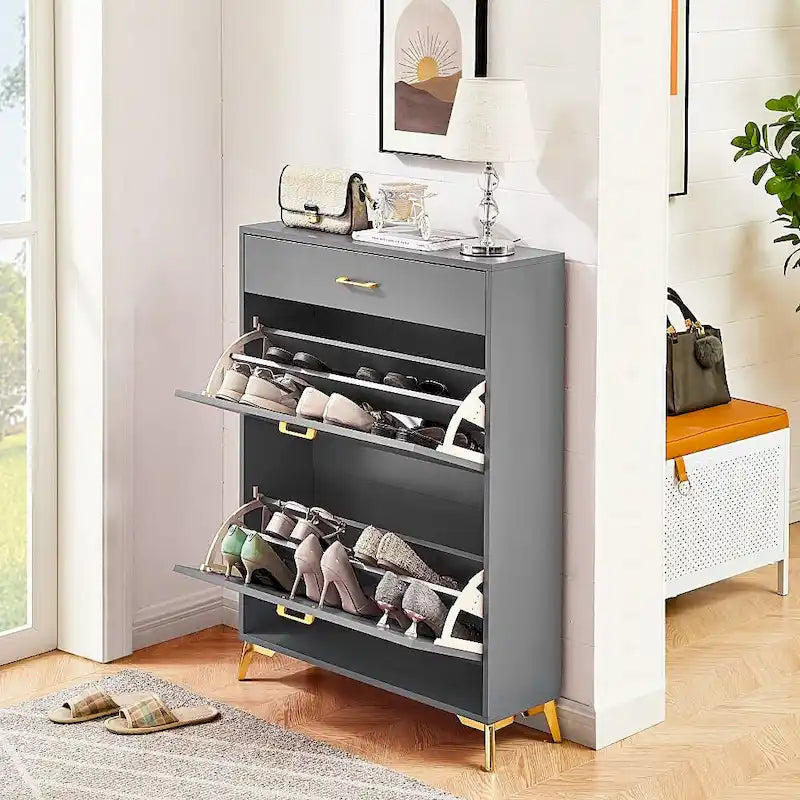 Space-Saving Freestanding Modern Shoe Storage Cabinet for Entryway, Hallway, Living Room