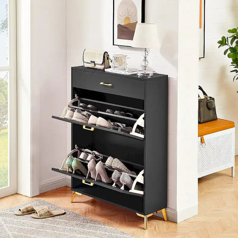 Space-Saving Freestanding Modern Shoe Storage Cabinet for Entryway, Hallway, Living Room