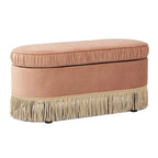 Serena 38 Ruched Oval Storage Bench Ottoman