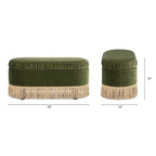 Serena 38 Ruched Oval Storage Bench Ottoman