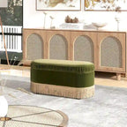 Serena 38 Ruched Oval Storage Bench Ottoman