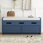 Nestfair Rustic Storage Bench with 2 Drawers, Hidden Storage Space, and 3 False Drawers at the Top