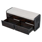Nestfair Rustic Storage Bench with 2 Drawers, Hidden Storage Space, and 3 False Drawers at the Top