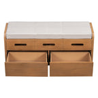 Nestfair Rustic Storage Bench with 2 Drawers, Hidden Storage Space, and 3 False Drawers at the Top