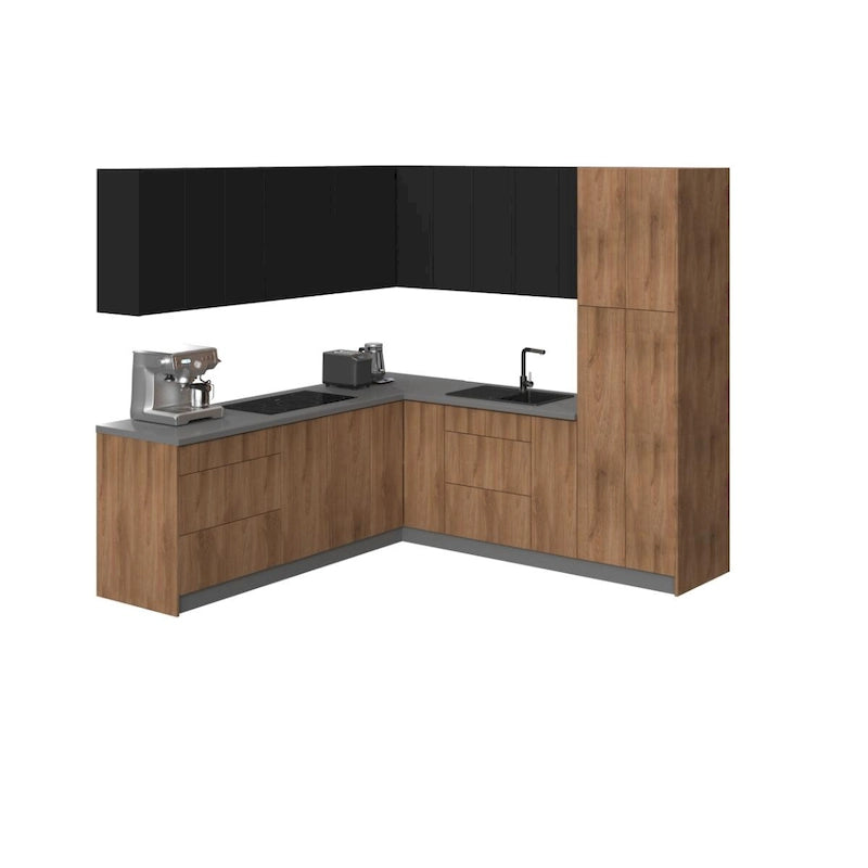 Kitchen Urban Collection Natural Teak & Black Color Base Size 8x8Ft Wide - 96x96