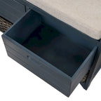 Wood Storage Bench with 2 Woven Baskets by Harper&Bright Designs