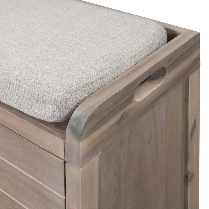 Wood Storage Bench with 2 Woven Baskets by Harper&Bright Designs
