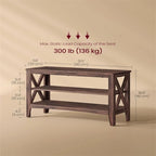 2-Tier Shoe Rack - 11.8D x 31.5W x 18.9H