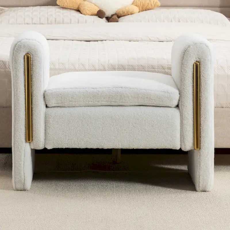 Velvet Fabric Single Bench Shoe Bench Makeup Bench For Bedroom Indoor