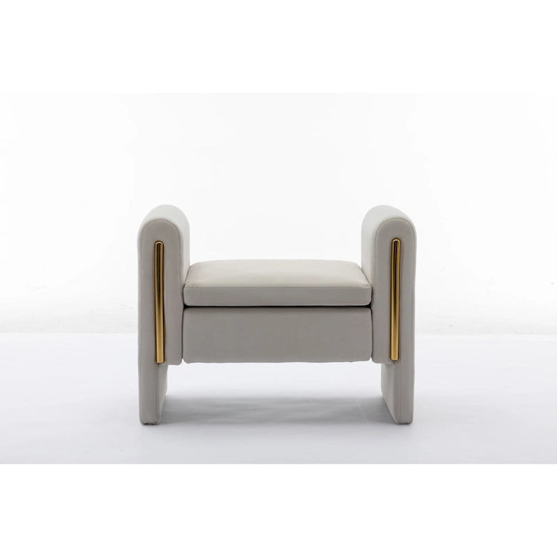 Velvet Fabric Single Bench Shoe Bench Makeup Bench For Bedroom Indoor