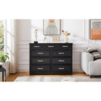 Bedroom dresser, 9 drawer long dresser with antique handles, wood chest of drawers for kids room, living room, entry and hallway