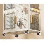 4-Tier Rolling Storage bookcase with Wheels,Large Capacity Storage bins, Mobile Multifunction Utility Rolling Storage Organizer
