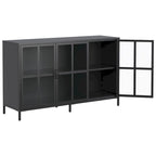 Sideboard Buffet Cabinet with Storage Steel Storage Cabinet ,Adjustable Feet,Glass Doors,Large Capacity Organizer
