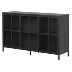 Sideboard Buffet Cabinet with Storage Steel Storage Cabinet ,Adjustable Feet,Glass Doors,Large Capacity Organizer