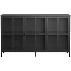 Sideboard Buffet Cabinet with Storage Steel Storage Cabinet ,Adjustable Feet,Glass Doors,Large Capacity Organizer