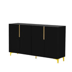55 Sideboard Storage Cabinet with Adjustable Shelves, Glossy Finish